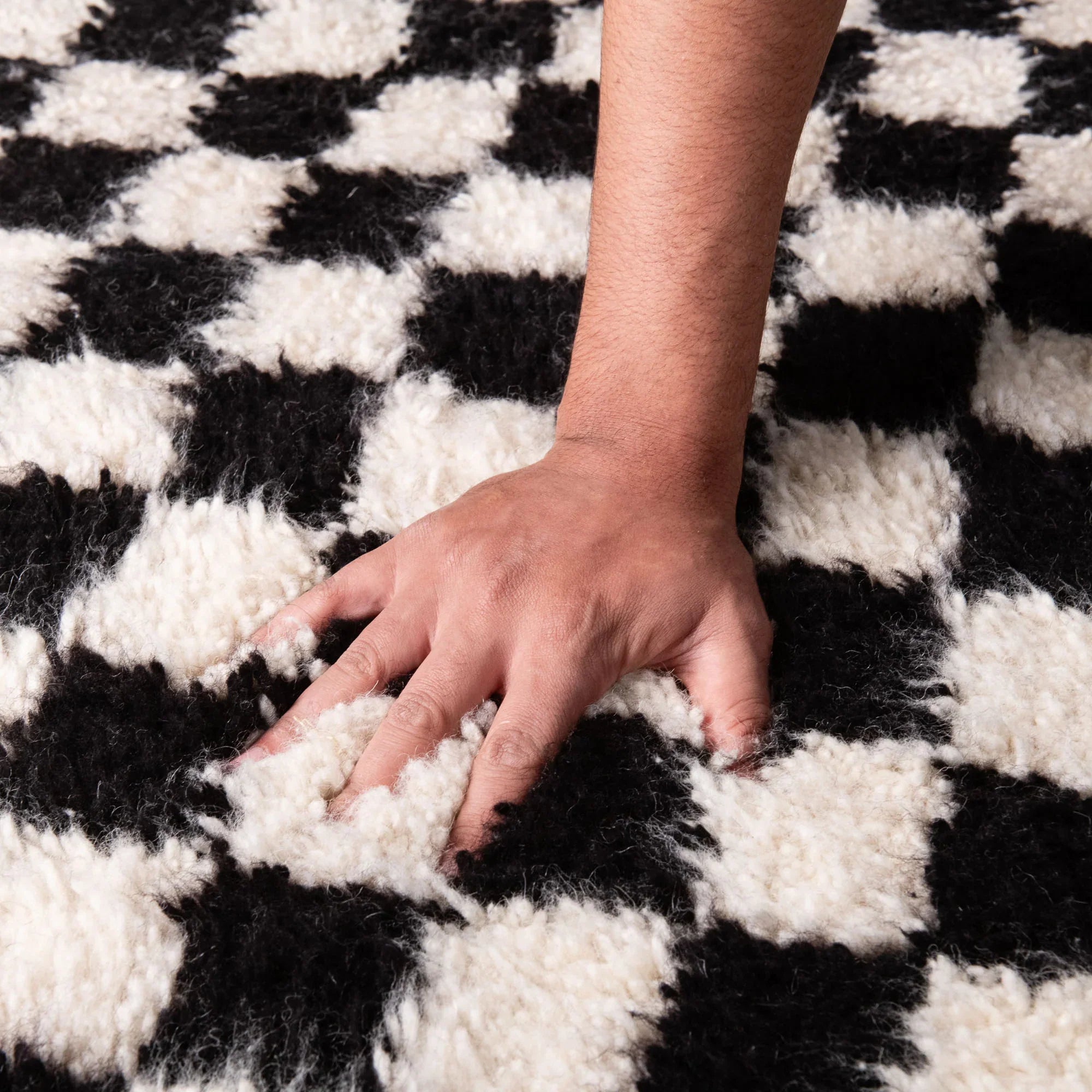 Checkred moroccan runner rug