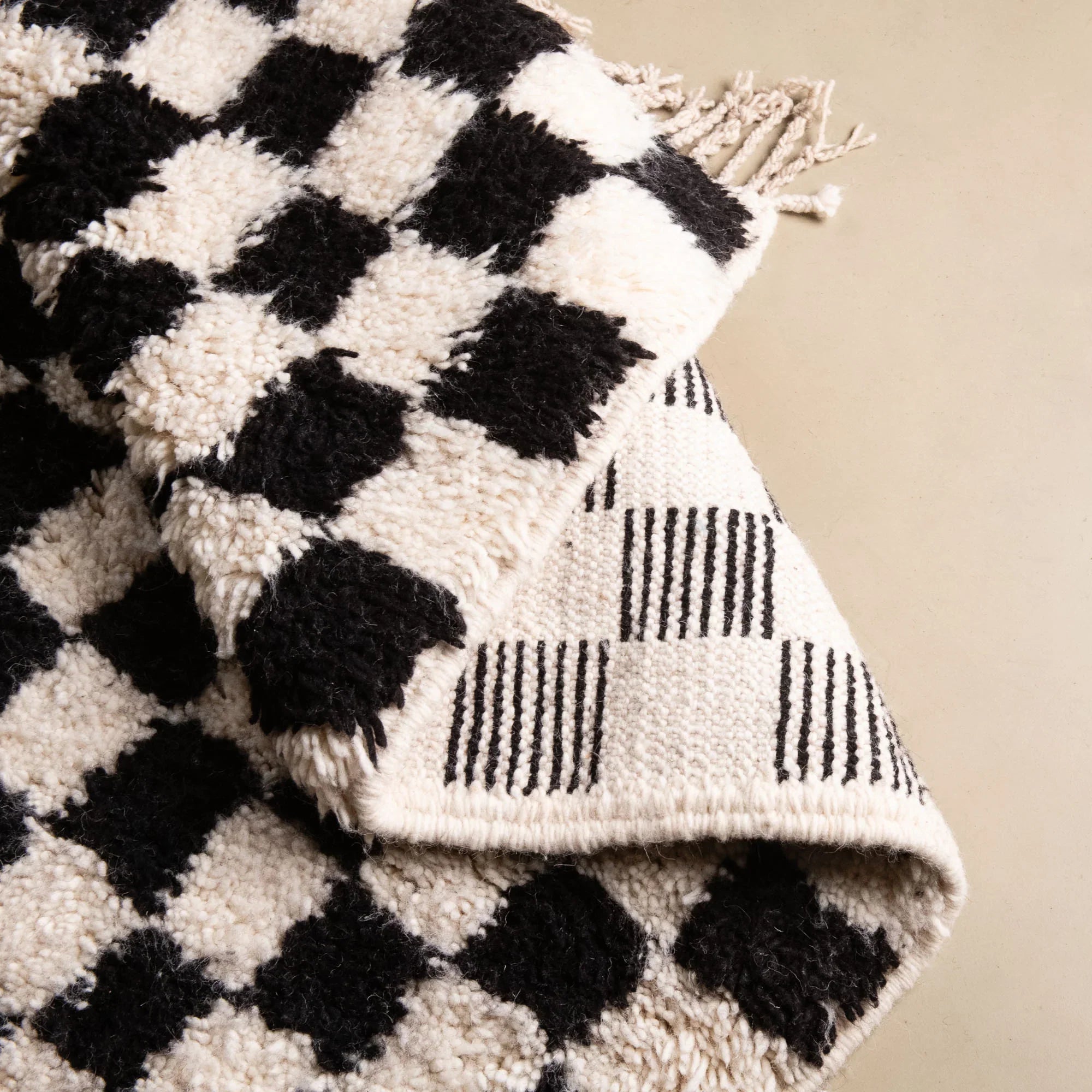 Checkred moroccan runner rug