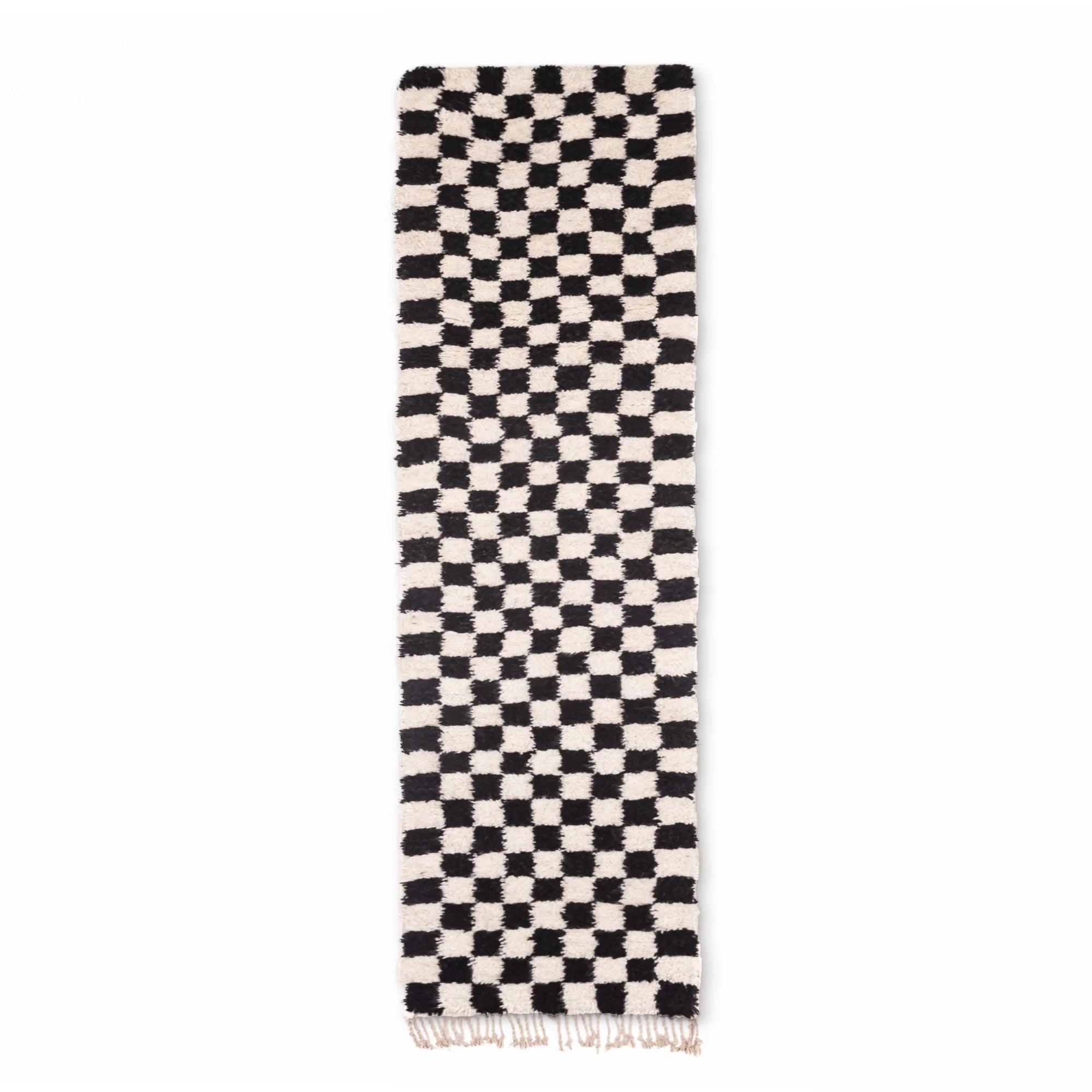 Checkred moroccan runner rug