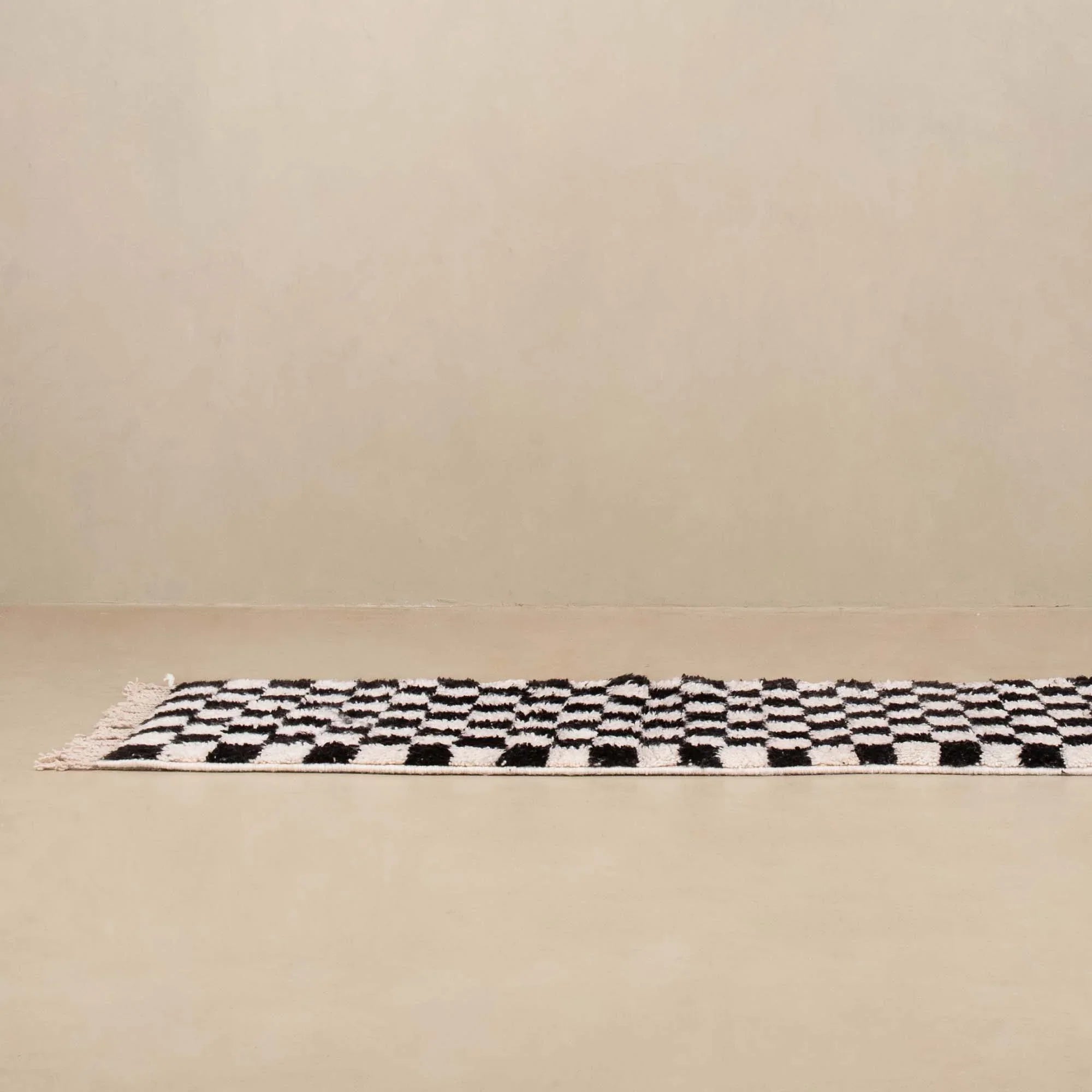 Checkred moroccan runner rug