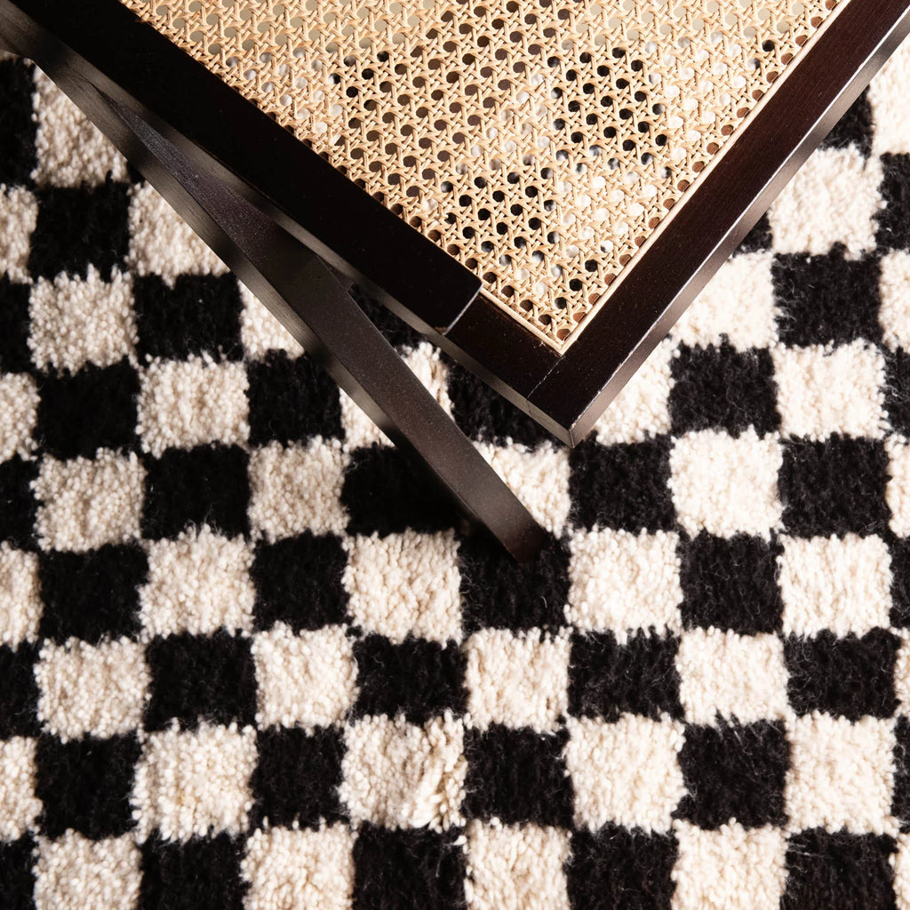 Checkred moroccan runner rug