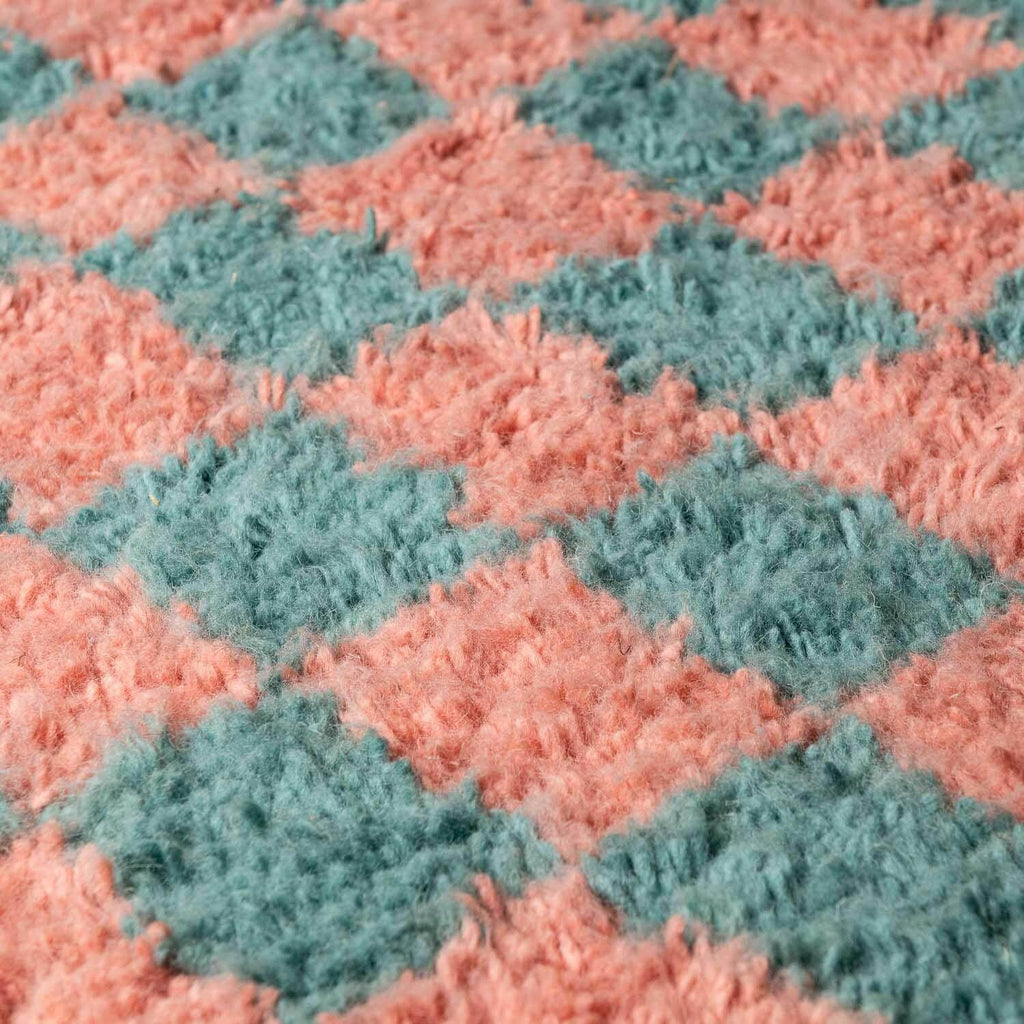 Moroccan checkered rug, handmade berber rug