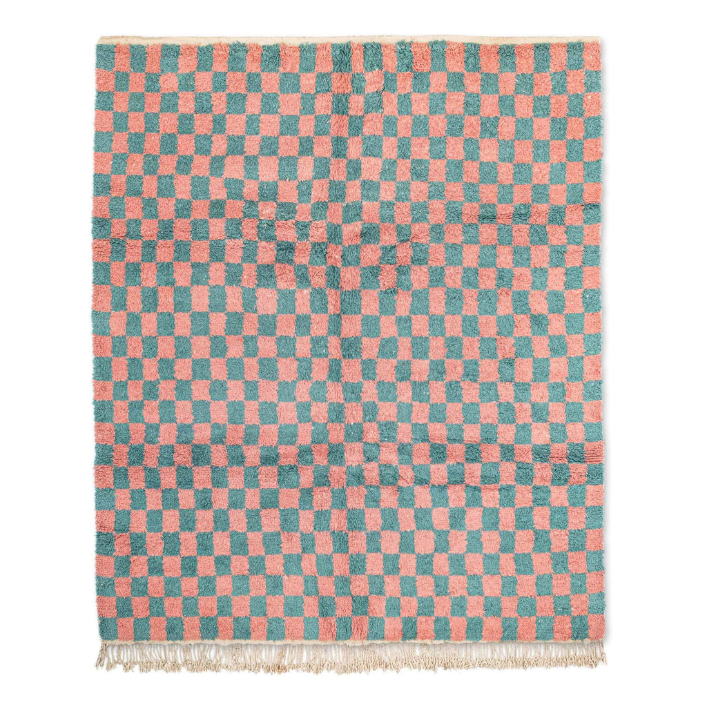 Moroccan checkered rug, handmade berber rug