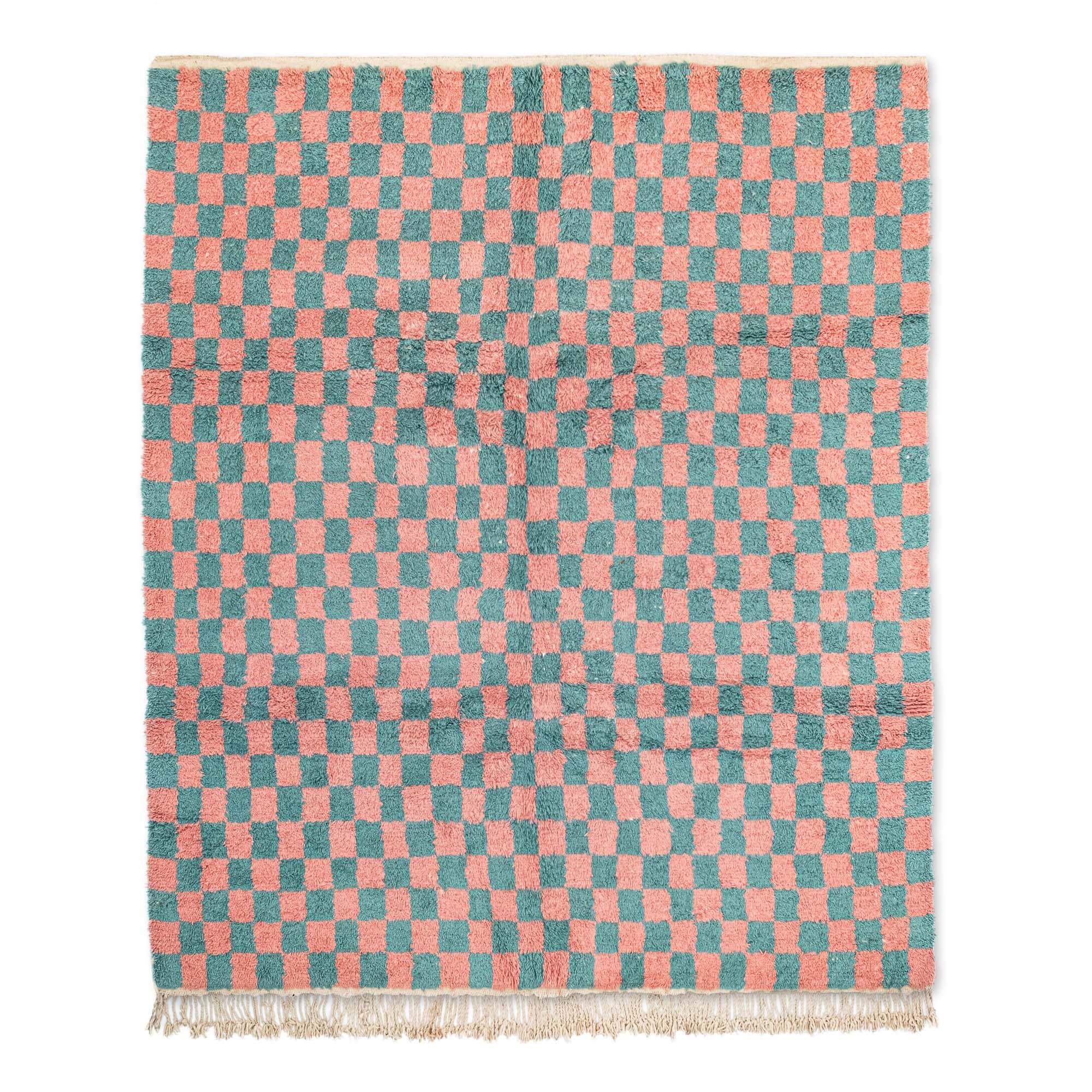 Moroccan checkered rug, handmade berber rug