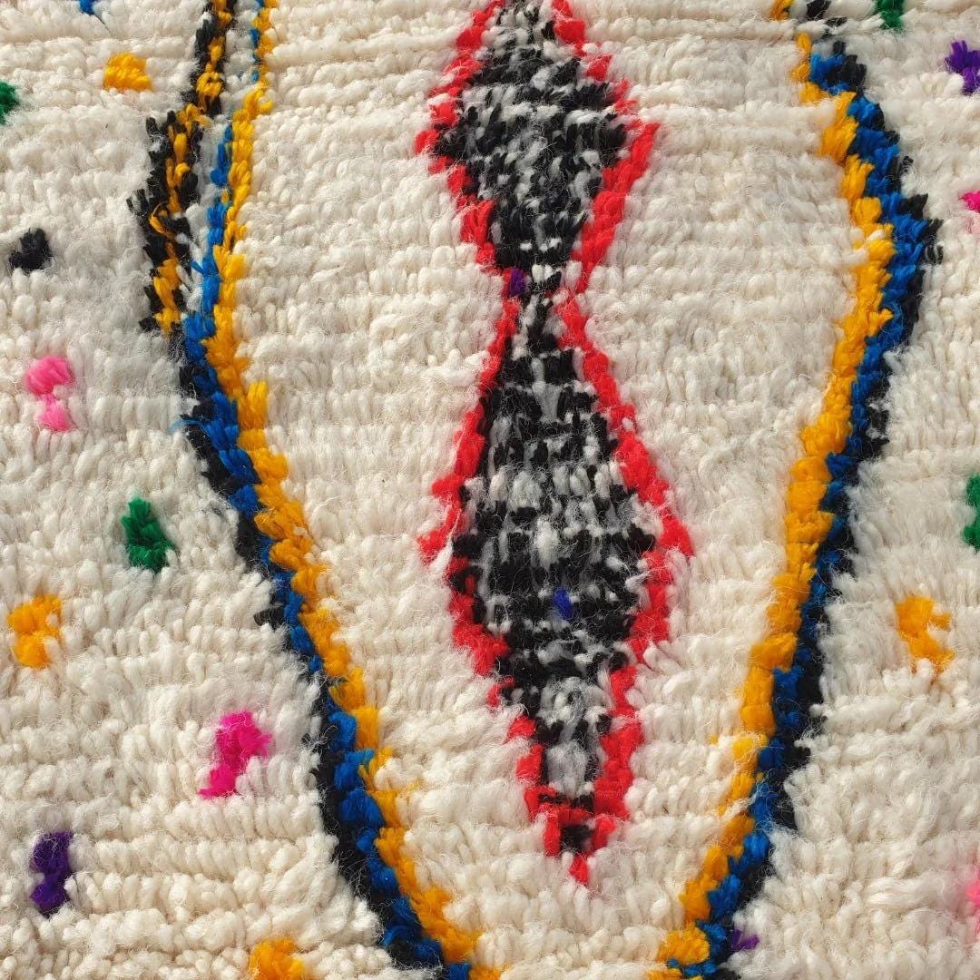 Handmade Beni Ourain Rug: Moroccan Wool Shag Carpet