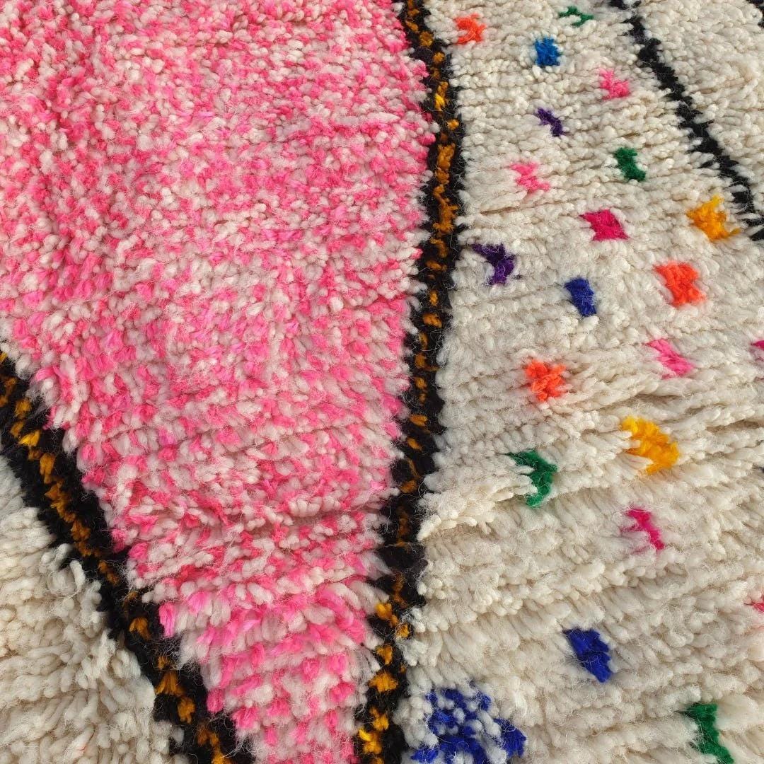 Handmade Beni Ourain Rug: Moroccan Wool Shag Carpet