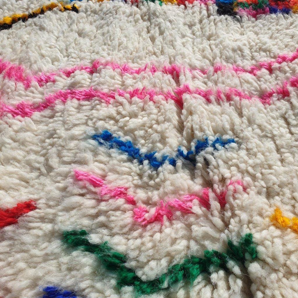 Handmade Beni Ourain Rug: Moroccan Shag Wool Area Rug