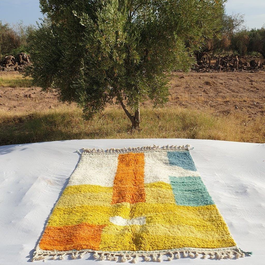 Handmade Beni Ourain Moroccan Rug: Berber Wool Area Rug