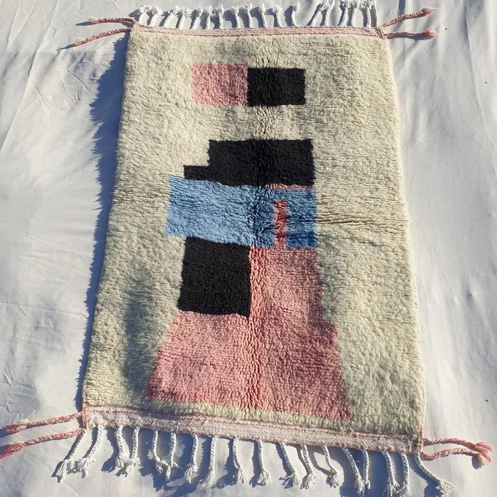 Custom Beni Ourain Rug: Handmade Moroccan Wool Carpet