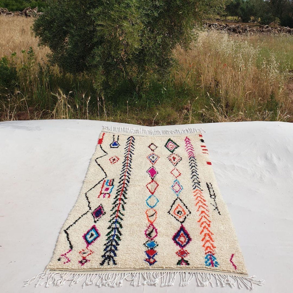 Handmade Beni Ourain Rug: Authentic Moroccan Berber Wool Carpet