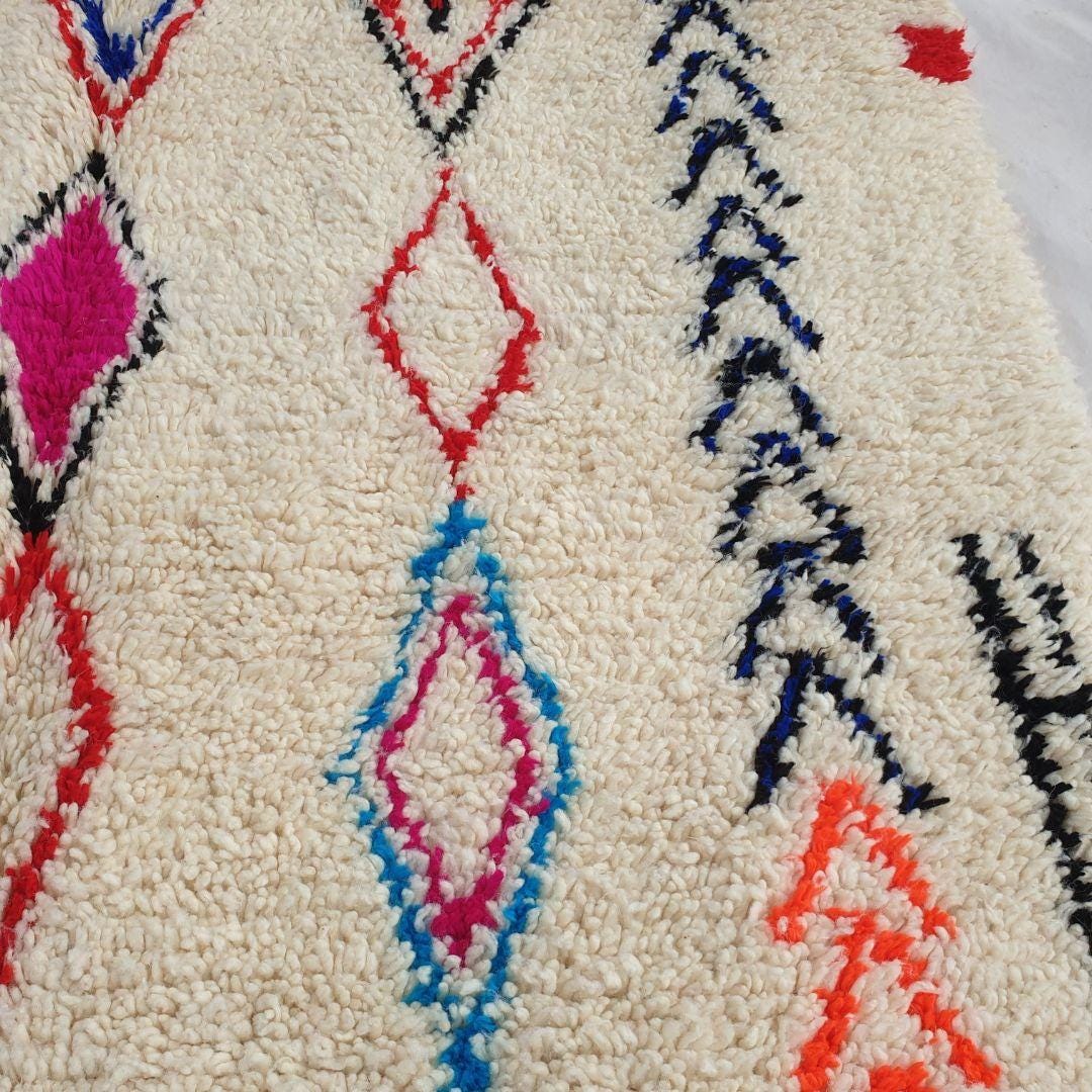 Handmade Beni Ourain Rug: Authentic Moroccan Berber Wool Carpet