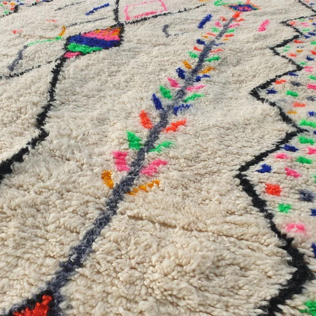 Handmade Wool Berber Rug: Authentic Moroccan Beni Ourain Rug