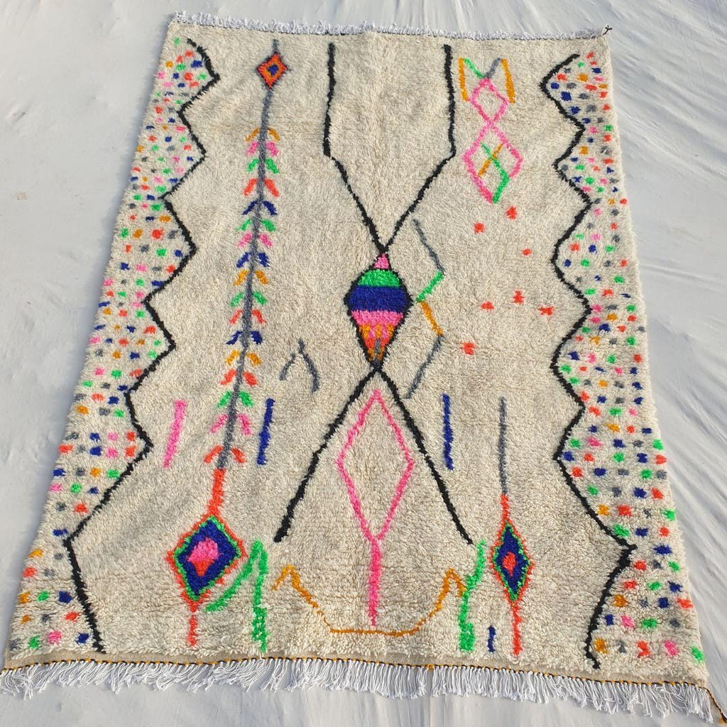 Handmade Wool Berber Rug: Authentic Moroccan Beni Ourain Rug