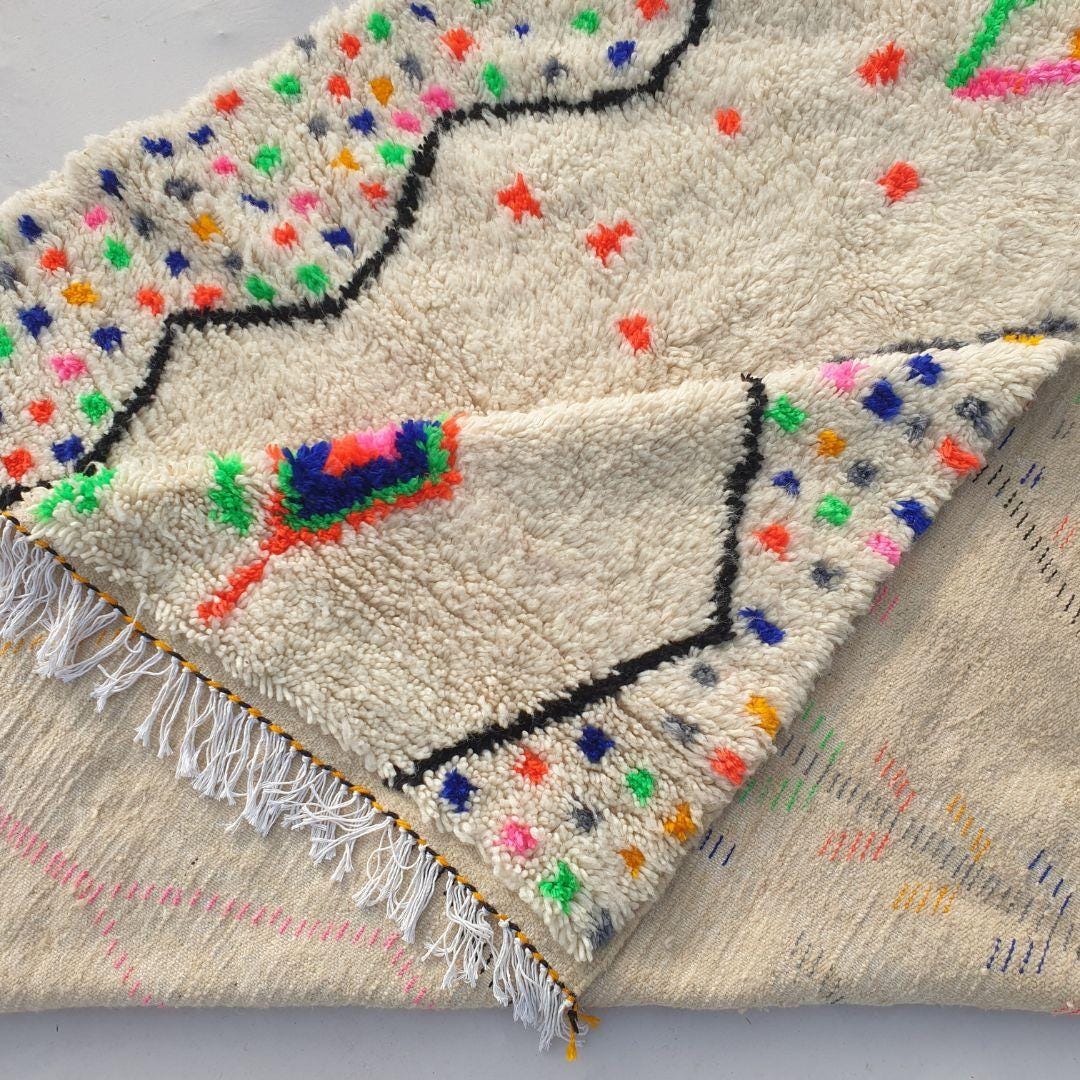 Handmade Wool Berber Rug: Authentic Moroccan Beni Ourain Rug