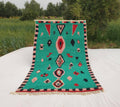 Handwoven Moroccan Shag Rug: Green Berber Carpet