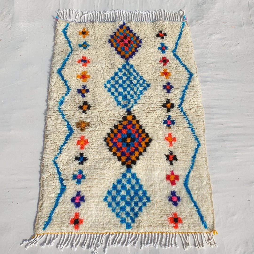 Handmade Moroccan Beni Ourain Rug: Shag Wool Berber Carpet