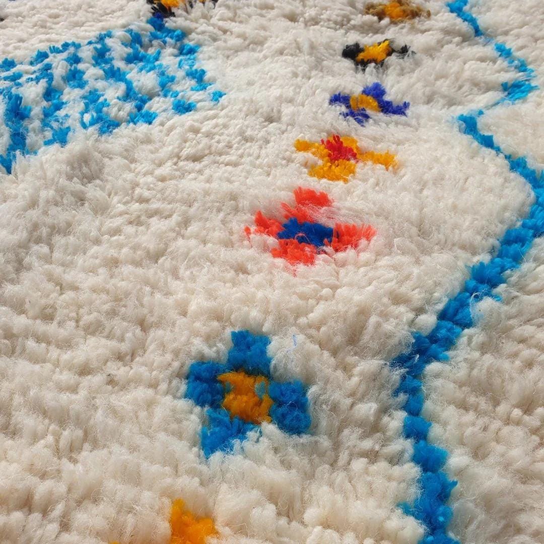 Handmade Moroccan Beni Ourain Rug: Shag Wool Berber Carpet