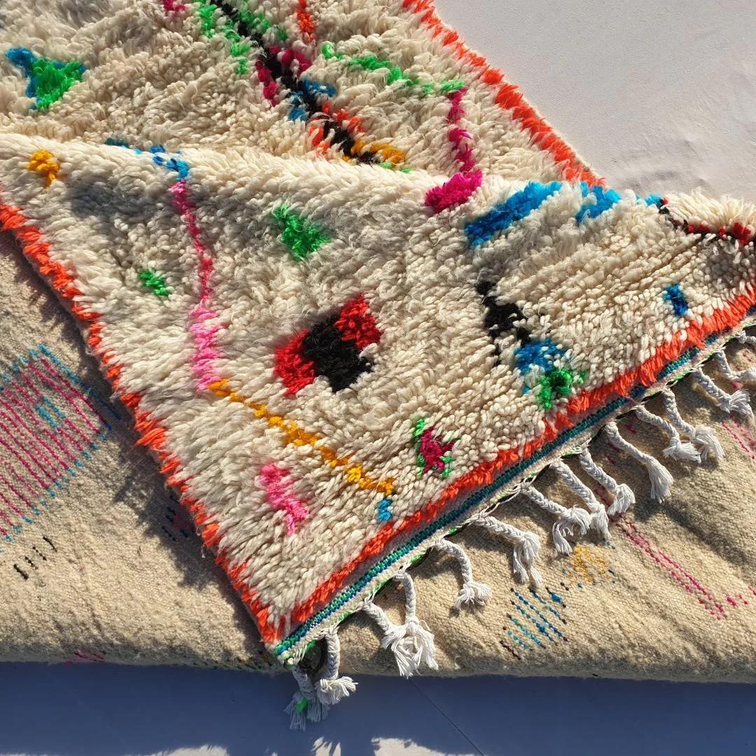 Handmade Wool Berber Rug: Moroccan Shag Carpet, Beni Ourain Style