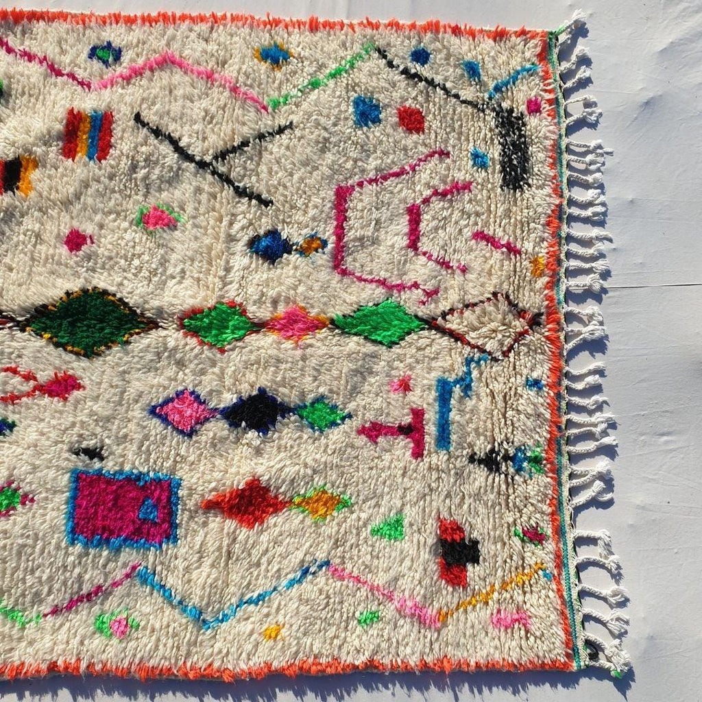 Handmade Wool Berber Rug: Moroccan Shag Carpet, Beni Ourain Style