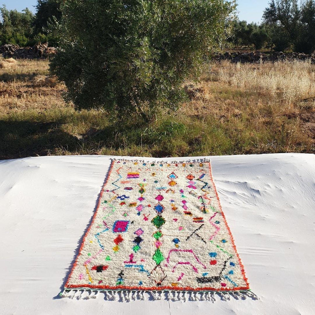 Handmade Wool Berber Rug: Moroccan Shag Carpet, Beni Ourain Style