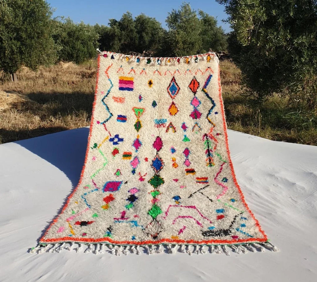 Handmade Wool Berber Rug: Moroccan Shag Carpet, Beni Ourain Style