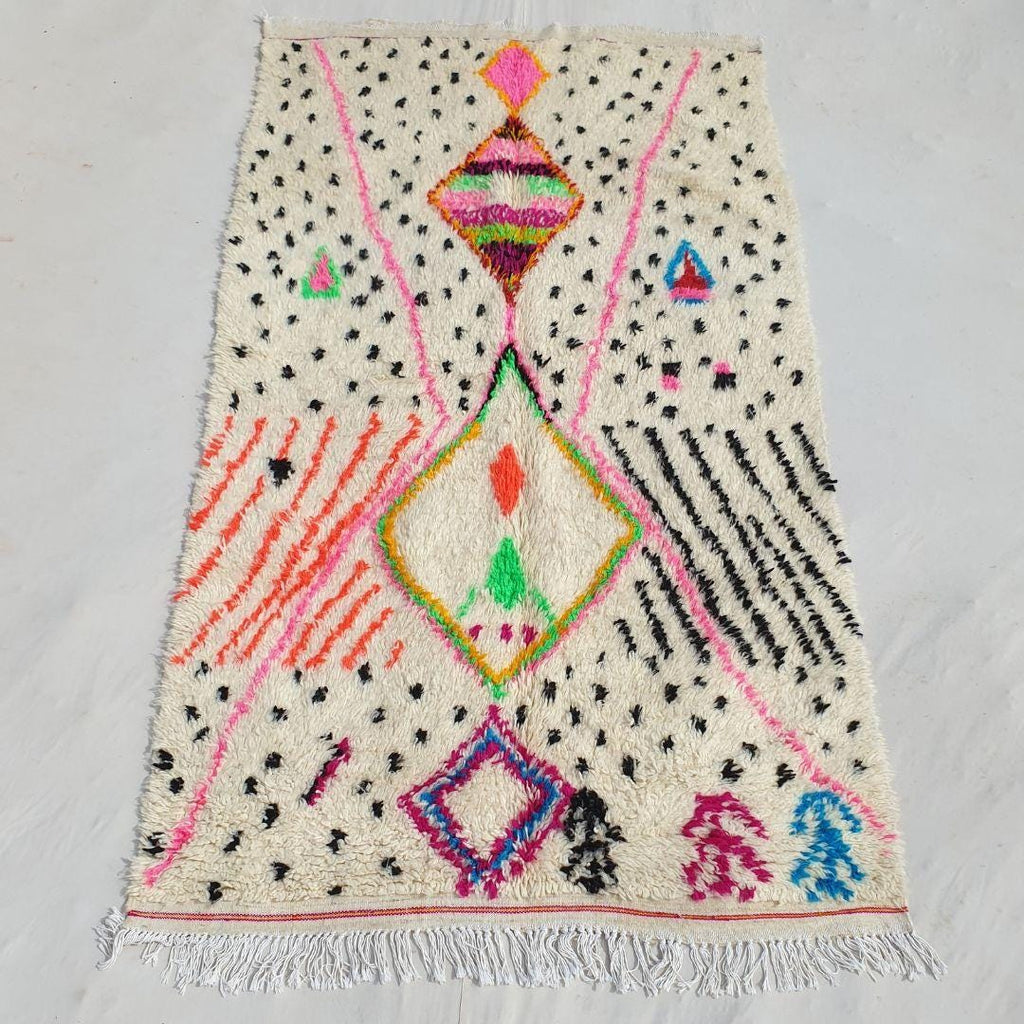 Handmade Beni Ourain Rug: Moroccan Berber Shag Rug