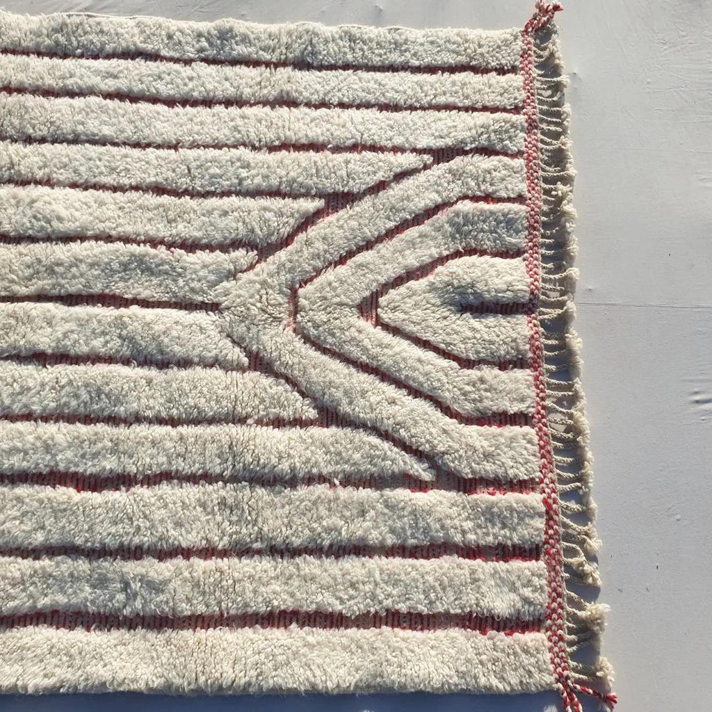 Handmade Beni Ourain Rug: Moroccan Wool Berber Carpet