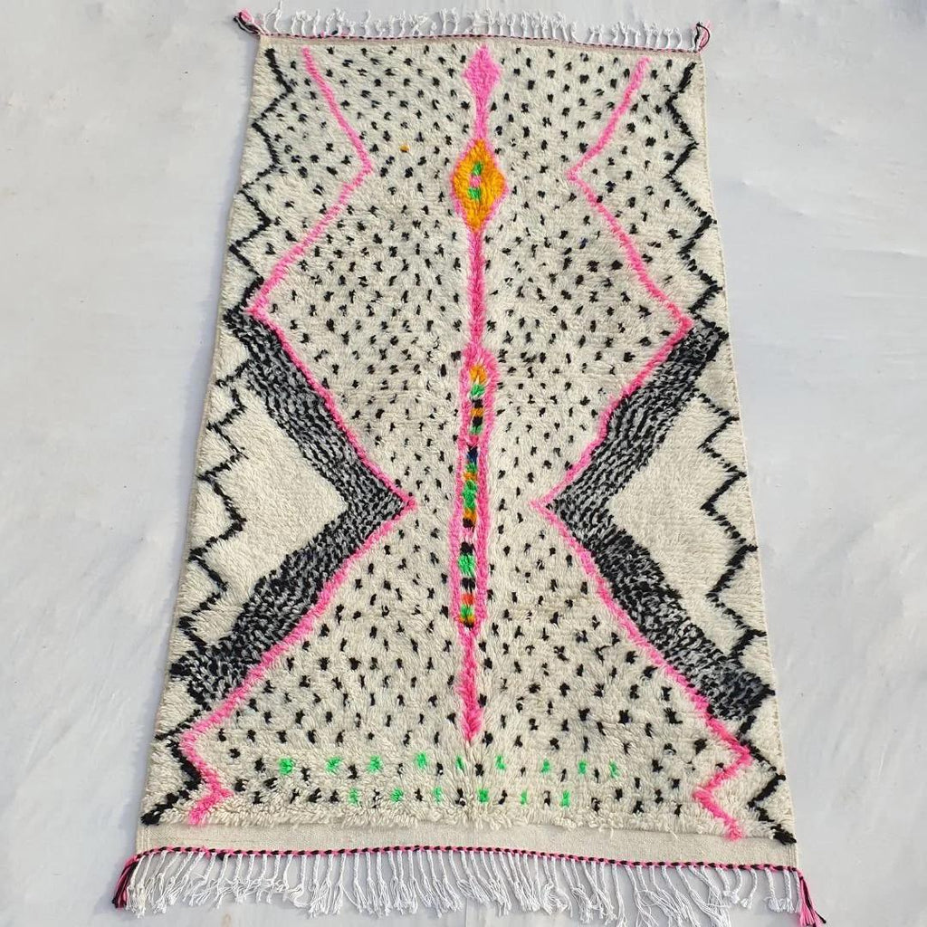 Handmade Beni Ourain Rug: Genuine Lamb Wool Moroccan Berber Carpet