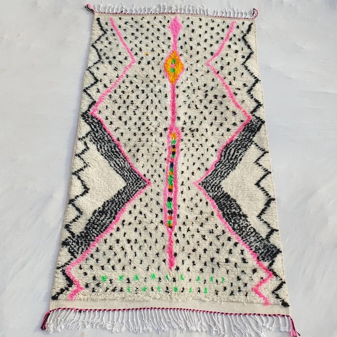 Handmade Beni Ourain Rug: Genuine Lamb Wool Moroccan Berber Carpet