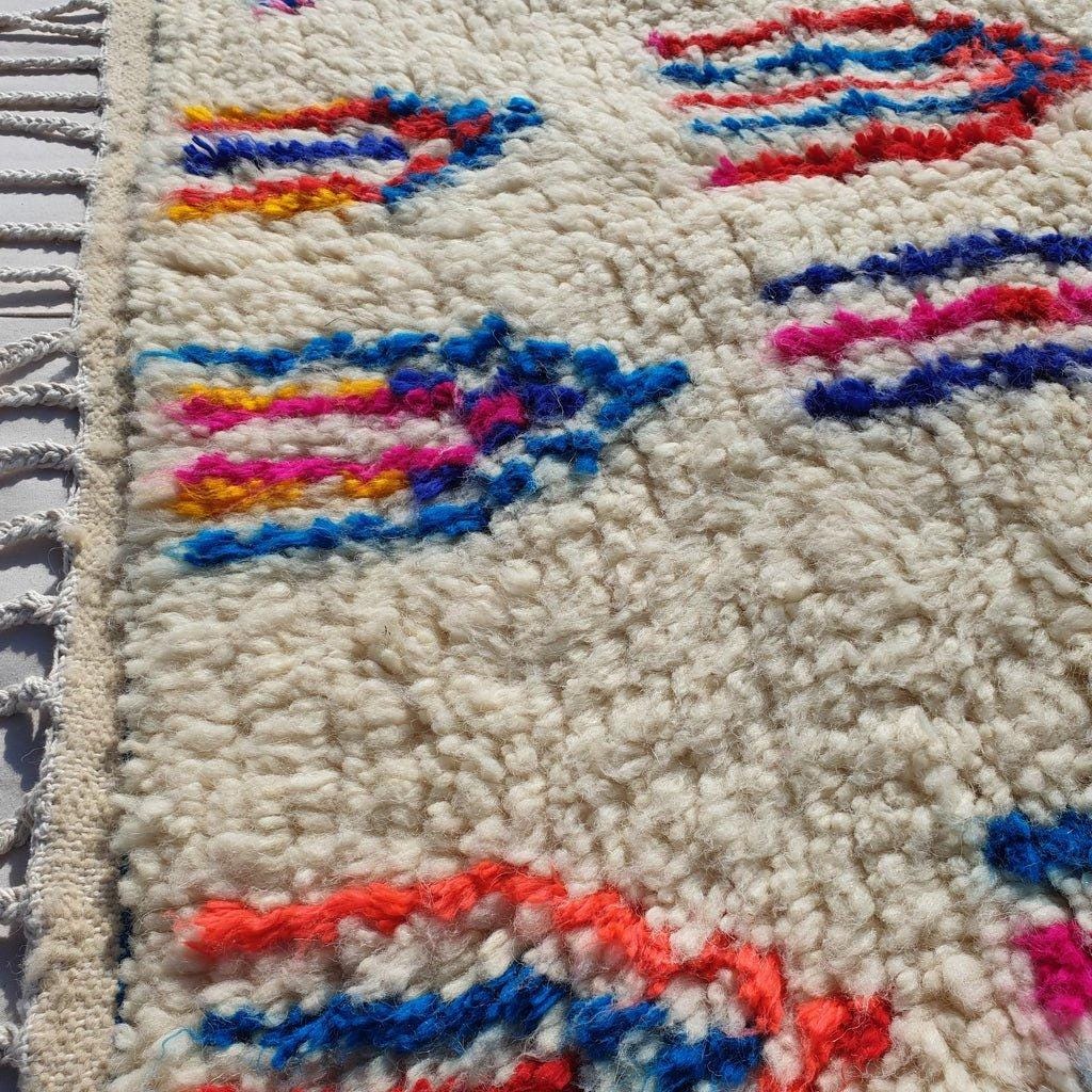 Handmade Berber Moroccan Wool Rug: Colorful Bohemian Decor