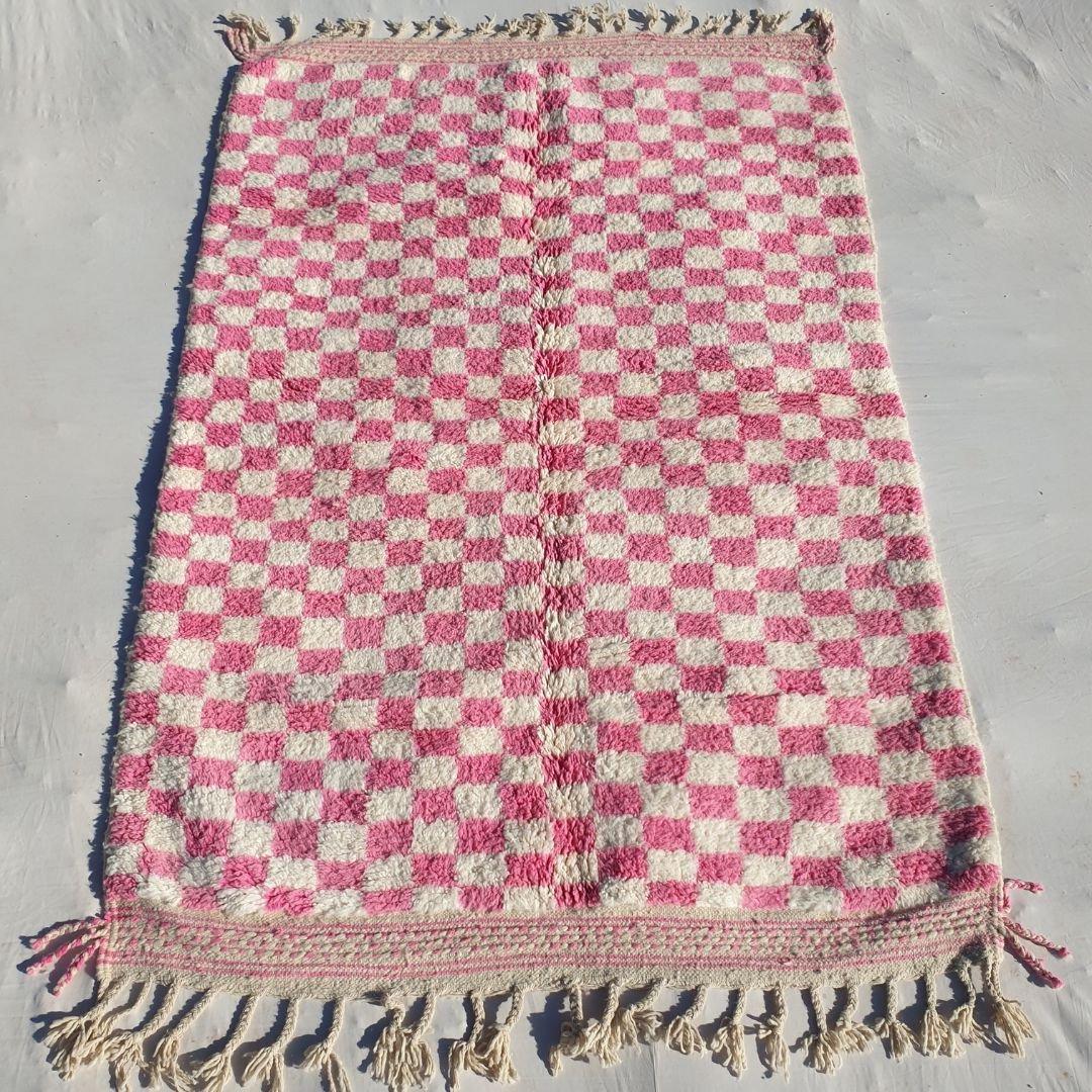 Naima Pink Checkered Moroccan Rug