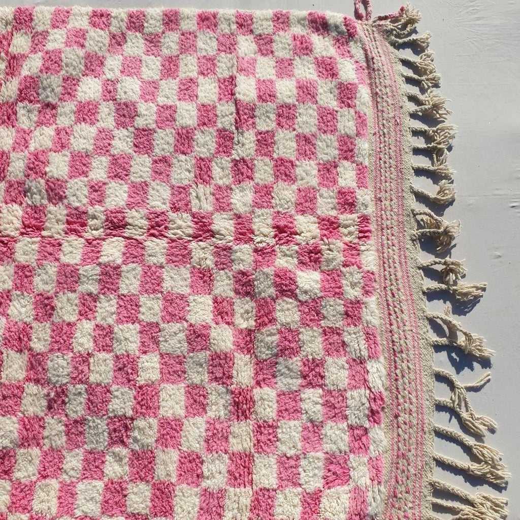 Naima Pink Checkered Moroccan Rug
