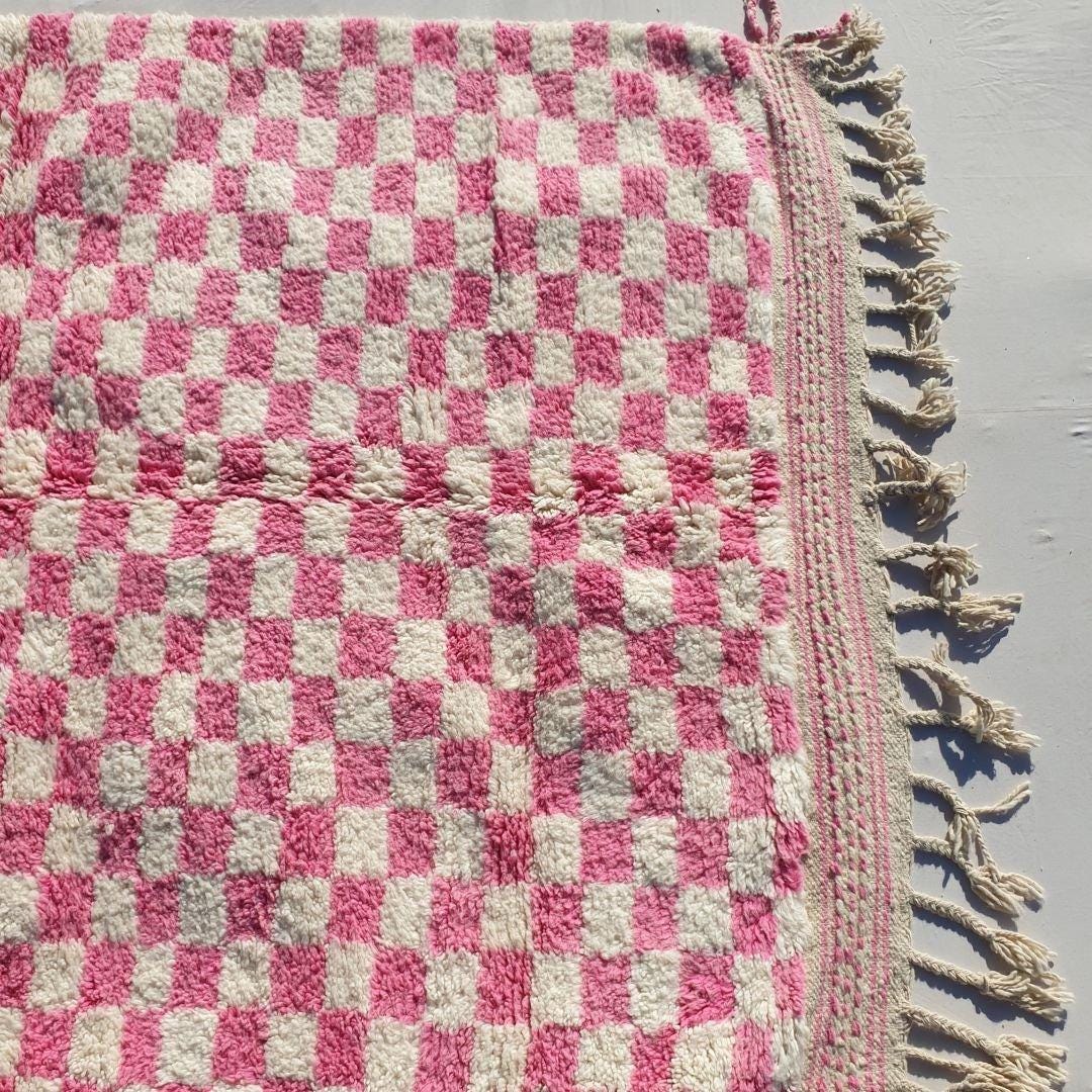 Naima Pink Checkered Moroccan Rug