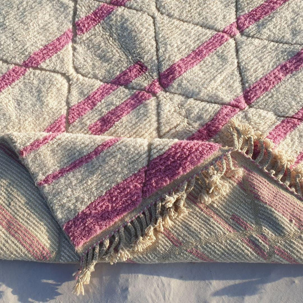 Mariam, White and Pink Moroccan Rug
