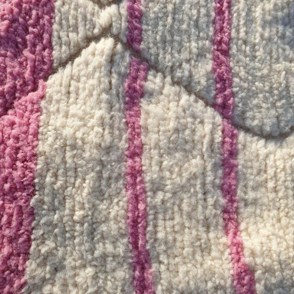 Mariam, White and Pink Moroccan Rug