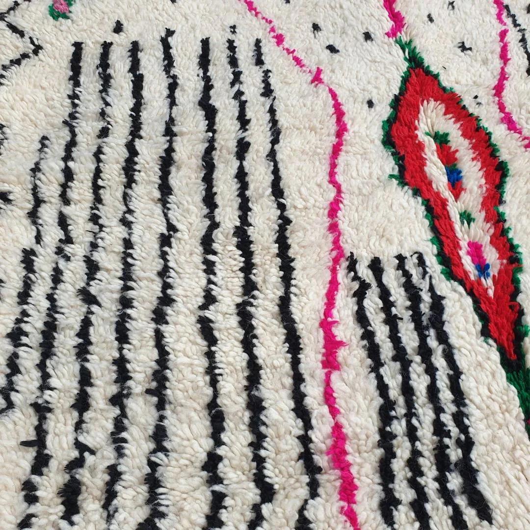 Handmade Beni Ourain Rug: Colorful Boho Moroccan Wool Carpet