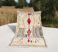 Handmade Beni Ourain Rug: Colorful Boho Moroccan Wool Carpet