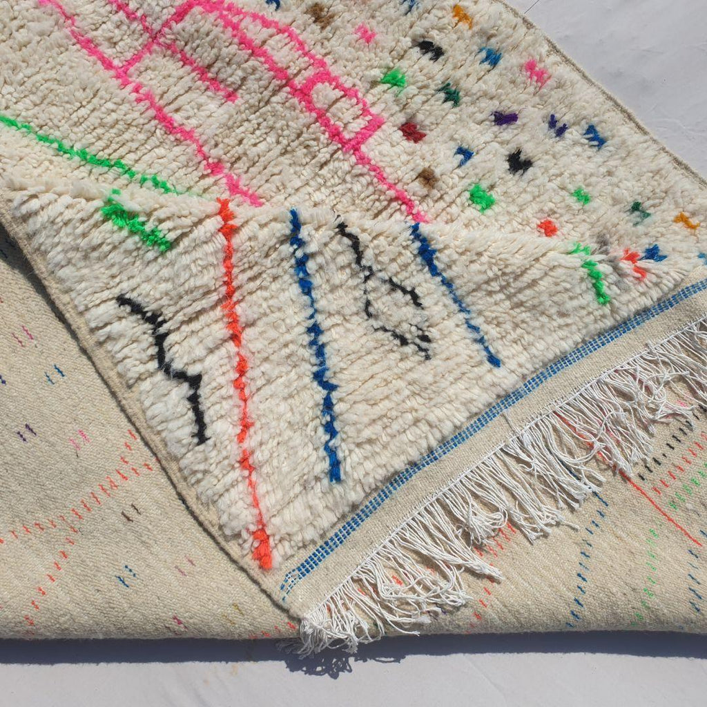 Handmade Moroccan Wool Berber Rug: Beni Ourain Shag Rug