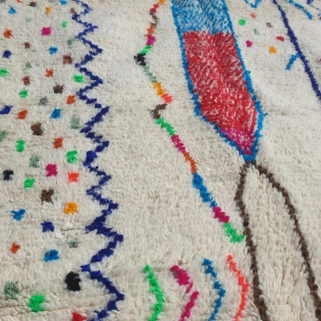 Handmade Wool Moroccan Shag Rug: Authentic Beni Ourain Berber Carpet