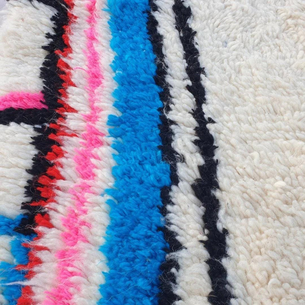 Handmade Wool Beni Ourain Rug: Authentic Berber Shaggy Carpet