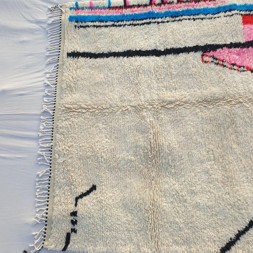 Handmade Wool Beni Ourain Rug: Authentic Berber Shaggy Carpet