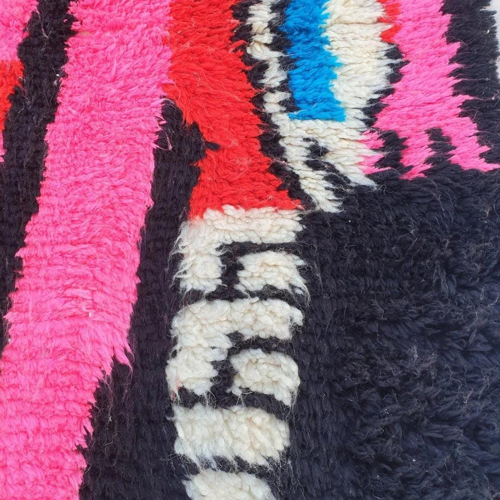 Handmade Wool Beni Ourain Rug: Authentic Berber Shaggy Carpet