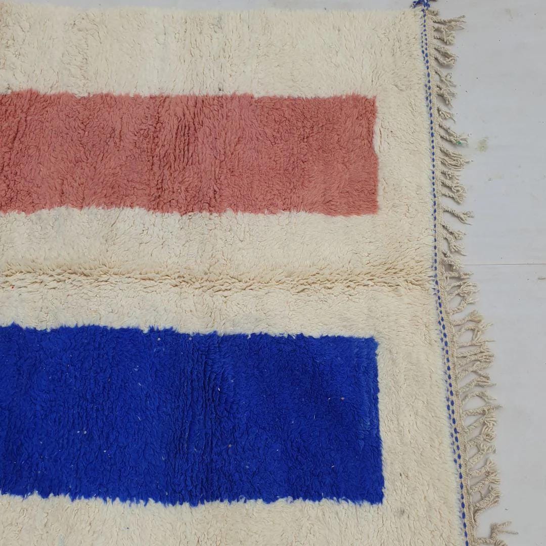 Handmade Beni Ourain Wool Rug: Berber Moroccan Boho Style