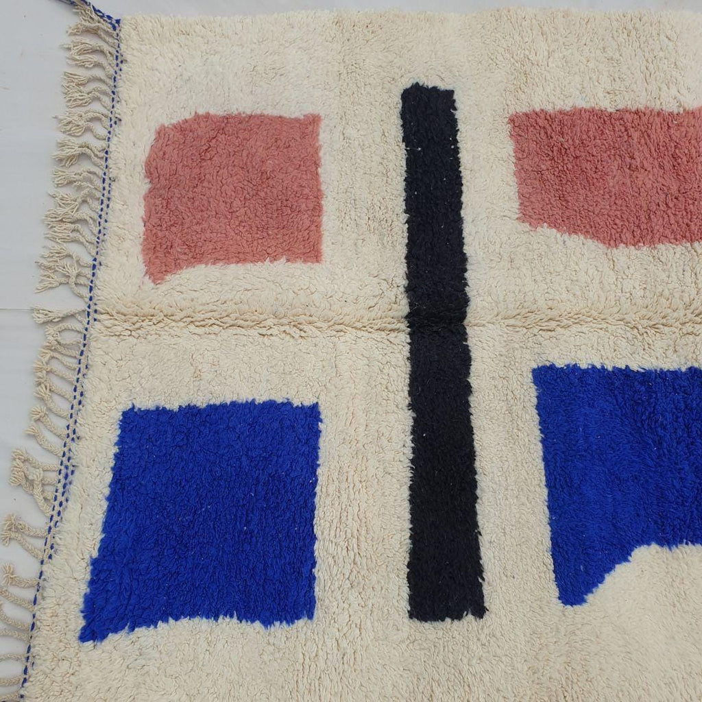 Handmade Beni Ourain Wool Rug: Berber Moroccan Boho Style