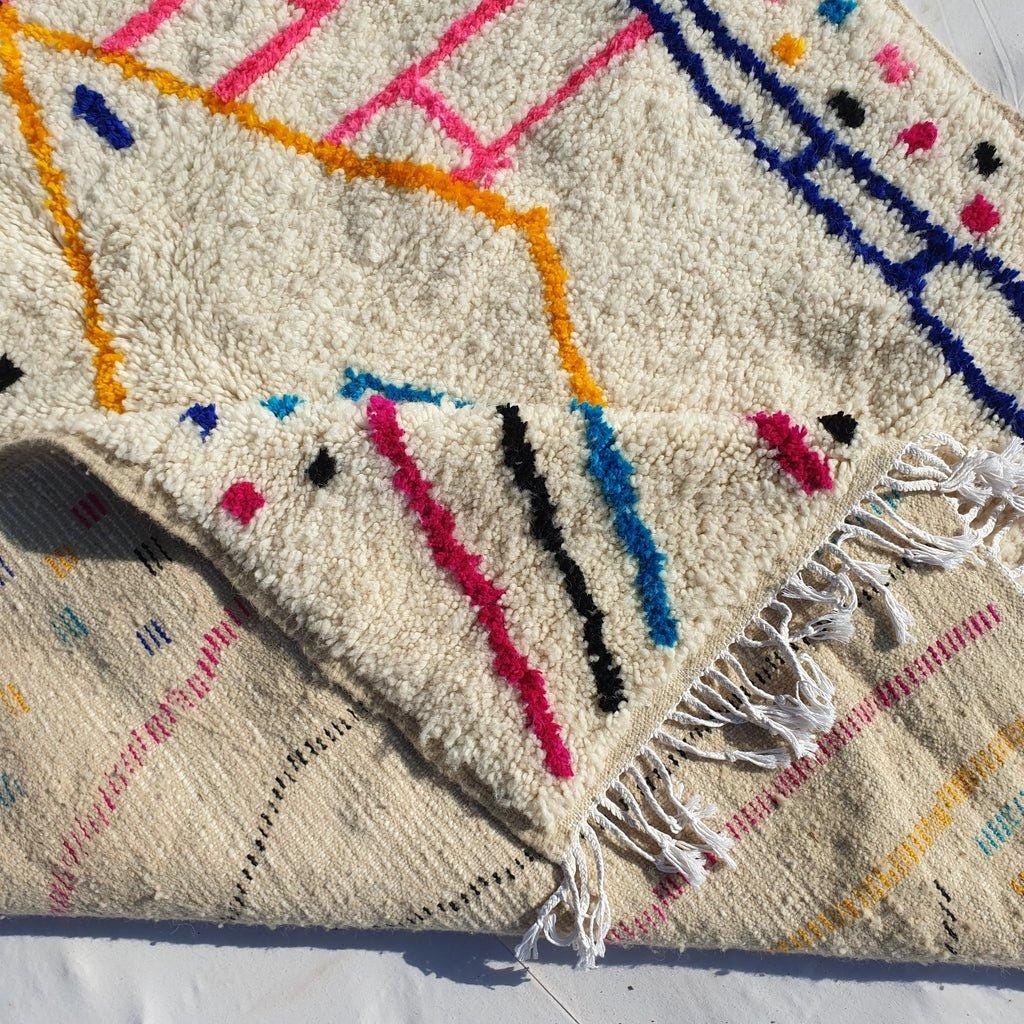 Handmade Moroccan Wool Rug: Colorful Berber Shag Carpet