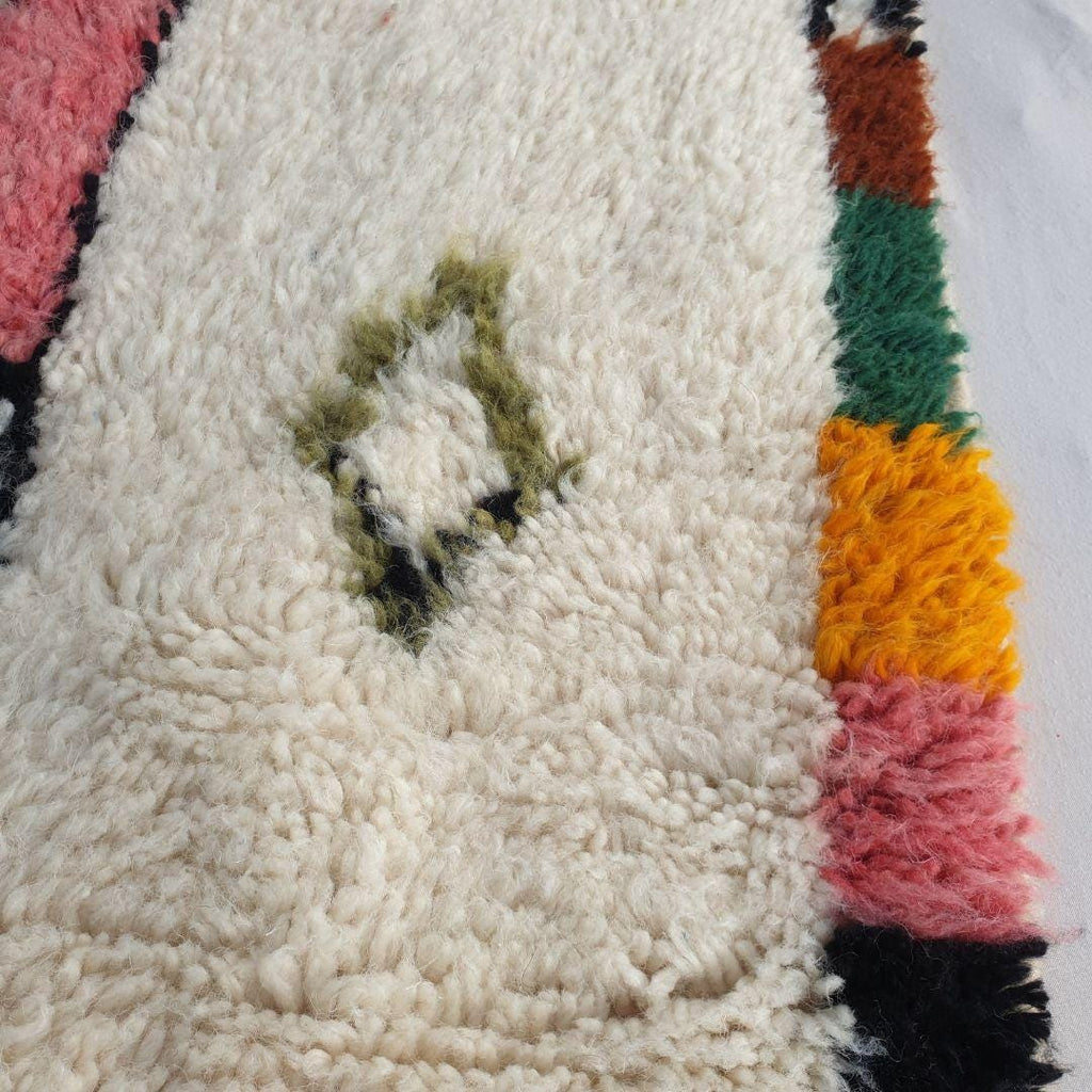 Handmade Beni Ourain Wool Rug: Authentic Moroccan Berber Carpet