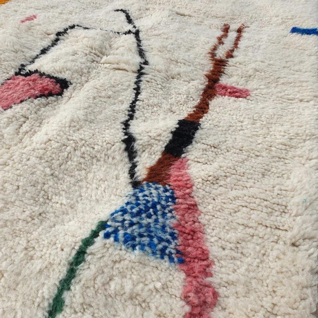 Handmade Beni Ourain Wool Rug: Authentic Moroccan Berber Carpet