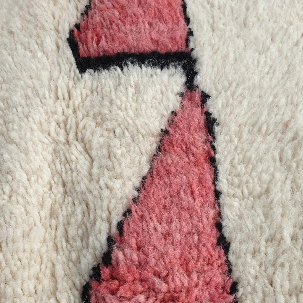 Handmade Beni Ourain Wool Rug: Authentic Moroccan Berber Carpet