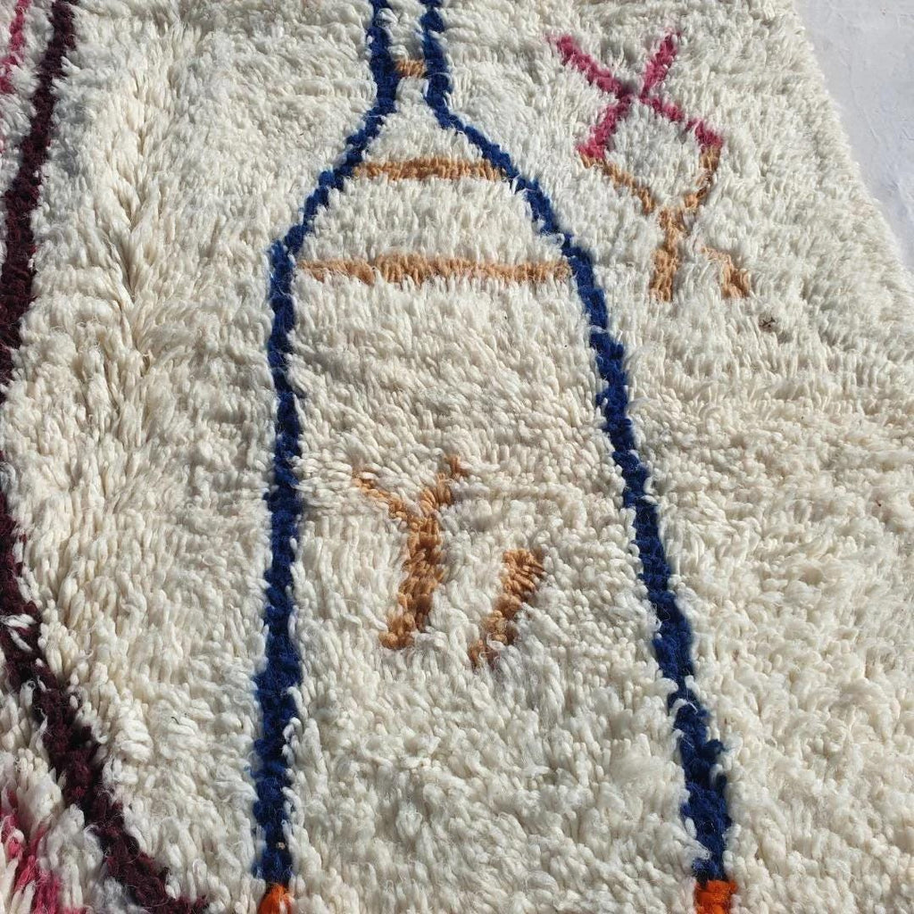 Handmade Beni Ourain Rug: Moroccan Wool Shag, White Berber Decor