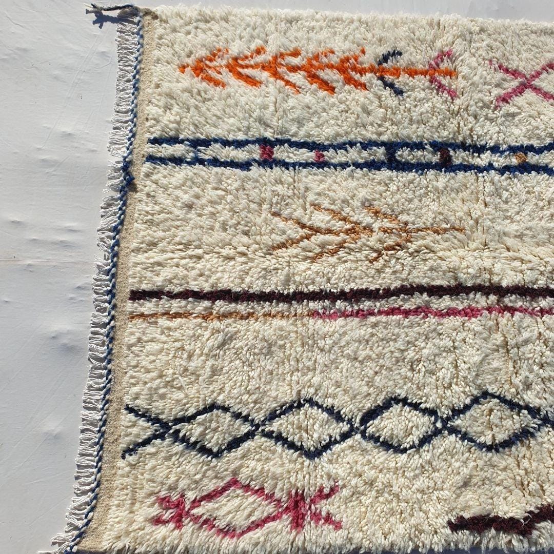 Handmade Beni Ourain Rug: Moroccan Wool Shag, White Berber Decor